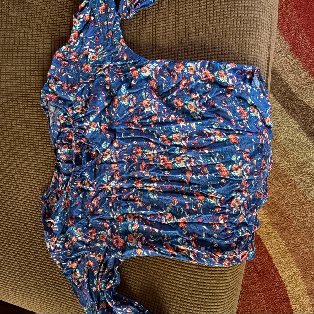 Floral Blue Blouse